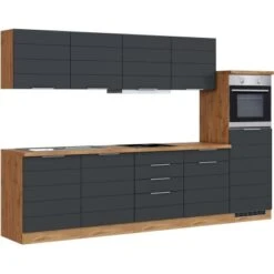 Held Möbel Küchenzeile 300 Cm Matt Grau-Wotaneiche -Geschäft Für Heimküche 0040 11016600 1017.6293 1b
