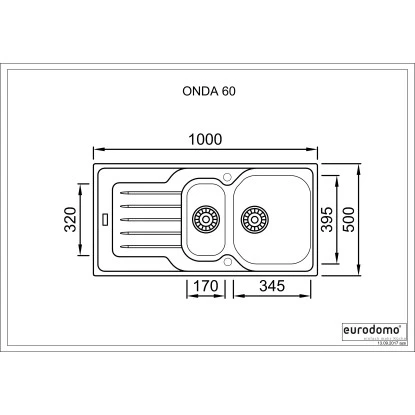 Eurodomo Einbauspüle Onda 100 Cm Edelstahl Glatt 2 Eurodomo Einbauspüle Onda 100 Cm Edelstahl Glatt – Bild 2