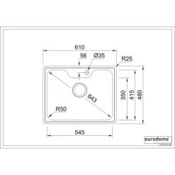Eurodomo Einbauspüle Bell 61 Cm Edelstahl Glatt 5 Eurodomo Einbauspüle Bell 61 Cm Edelstahl Glatt -Geschäft Für Heimküche 010550550 bell 60 skizze 5