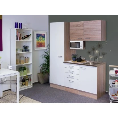 Flex-Well Singleküche 150 Cm Florida Weiß-Sonoma Eich 1 Flex-Well Singleküche 150 Cm Florida Weiß-Sonoma Eich