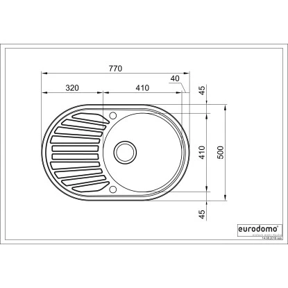 Eurodomo Einbauspüle Single 77 Cm Mit Ventil G 3 1/2 Edelstahl Glatt 2 Eurodomo Einbauspüle Single 77 Cm Mit Ventil G 3 1/2 Edelstahl Glatt – Bild 2