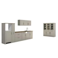 Held Möbel Küchenzeile Rom 330 Cm Landhaus Weiß Matt Ohne E-Geräte