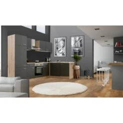 Flex-Well Exclusiv Winkelküche Morena 280x170 Cm Basaltgrau Matt-San Remo Eiche -Geschäft Für Heimküche 0 4051 G9992802000MORENAkk