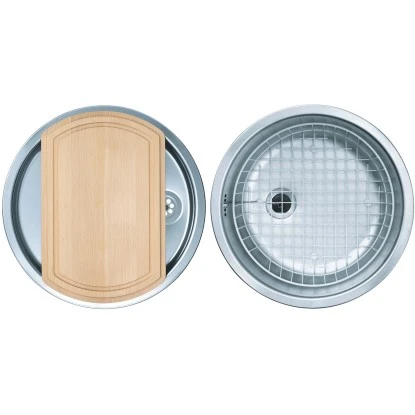 Eurodomo Einbauspüle Komplettset Rondel Ø 43 Cm Edelstahl Glatt 1 Eurodomo Einbauspüle Komplettset Rondel Ø 43 Cm Edelstahl Glatt