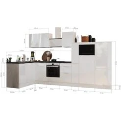 Respekta Selection Winkelküche Elisabeth RSL370HGAH 370 Cm Artisan Eiche Nb-Grau -Geschäft Für Heimküche 145764 4384 3