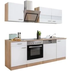 Respekta Economy Küchenzeile KB220ESWSC 220 Cm Weiß-Eiche Sägerau Glänzend -Geschäft Für Heimküche 1711795 KB220ESWSC 04