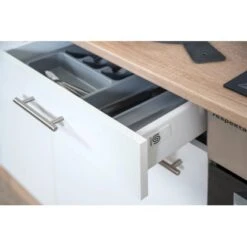 Respekta Economy Küchenzeile KB220ESWSC 220 Cm Weiß-Eiche Sägerau Glänzend -Geschäft Für Heimküche 1711795 KB220ESWSC 08