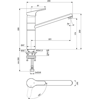 Ideal Standard Küchenarmatur Cerafit BlueStart Hoher Auslauf Chrom 2 Ideal Standard Küchenarmatur Cerafit BlueStart Hoher Auslauf Chrom – Bild 2