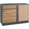 Held Möbel Küchen-Eckschrank Turin 120 Cm Wotaneiche/Graphit