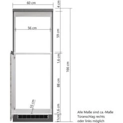 Held Möbel Kühlschrank/Ofenumbauschrank Turin 60 Cm Wotaneiche/Graphit -Geschäft Für Heimküche 189522 11016600 VM 08