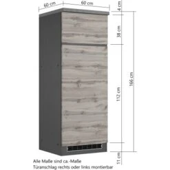 Held Möbel Umbauschrank Für Kühl/Gefrierkombi Turin 60 Cm Wotaneiche/Graphit 18 Held Möbel Umbauschrank Für Kühl/Gefrierkombi Turin 60 Cm Wotaneiche/Graphit -Geschäft Für Heimküche 189542 11016600 VM 07