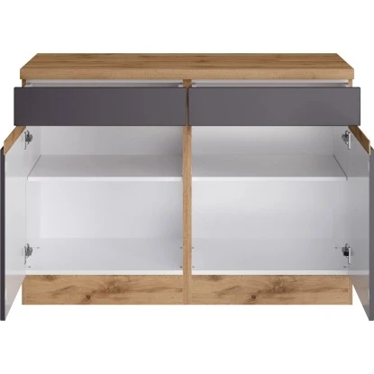 Held Möbel Küchenunterschrank Turin 120 Cm Graphit/Wotaneiche 3 Held Möbel Küchenunterschrank Turin 120 Cm Graphit/Wotaneiche – Bild 3