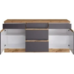 Held Möbel Küchenunterschrank Turin 180 Cm Graphit/Wotaneiche -Geschäft Für Heimküche 189687 11016600 S 02