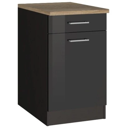 Held Möbel Küchenunterschrank Mailand 50 Cm Tür/Schubk. Hochgl. Graphit/Graphit 1 Held Möbel Küchenunterschrank Mailand 50 Cm Tür/Schubk. Hochgl. Graphit/Graphit