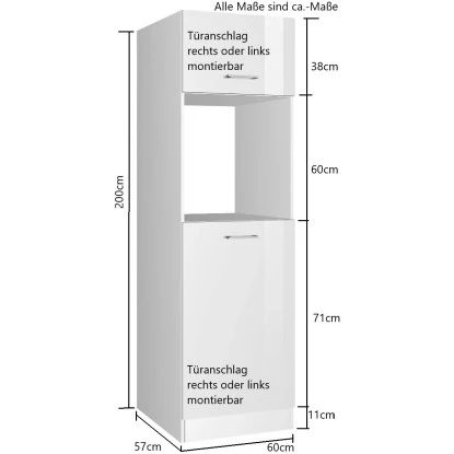 Held Möbel Ofenumbauschrank Mailand 60 Cm Hochglanz Graphit/Graphit 2 Held Möbel Ofenumbauschrank Mailand 60 Cm Hochglanz Graphit/Graphit – Bild 2