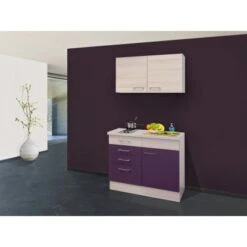 Flex-Well Exclusiv Miniküche Focus 100 Cm Akazie-Aubergine -Geschäft Für Heimküche 1 g 100 501 000 focus deko