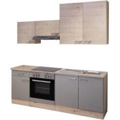 Flex-Well Küchenzeile Arizona 210 Cm Quarz Cubanit-San Remo Eiche -Geschäft Für Heimküche 1 g 210 1601 008 riva free