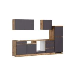 Held Möbel Küchenzeile Turin 300 Cm Graphit-Wotaneiche Ohne E-Geräte -Geschäft Für Heimküche 2560 11016600 1104.6311 1b