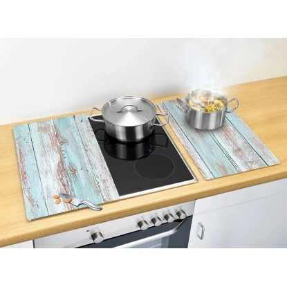 Allstar Glasabdeckplatten Blue Wood Für Glaskeramik-Kochfelder 2er-Set 2 Allstar Glasabdeckplatten Blue Wood Für Glaskeramik-Kochfelder 2er-Set – Bild 2