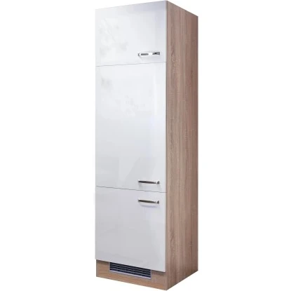Flex-Well Exclusiv Geräteumbauschrank Valero 60 Cm Hochglanz Weiß-Sonoma Eiche 1 Flex-Well Exclusiv Geräteumbauschrank Valero 60 Cm Hochglanz Weiß-Sonoma Eiche