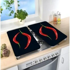 Wenko Herdabdeckplatte Universal Peperoni Duo 2er-Set Für Alle Herdarten -Geschäft Für Heimküche 389365 1068 04