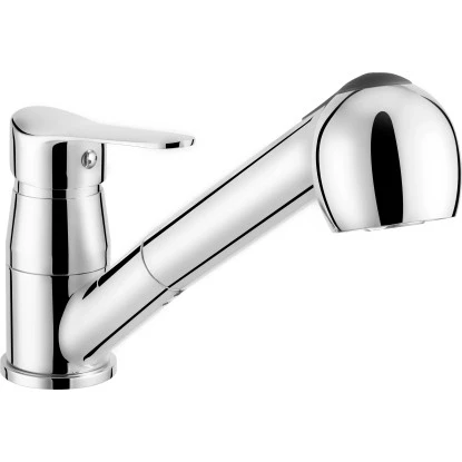 Einhebel-Küchenarmatur Bolzano Chrom Mit Geschirrbrause 1 Einhebel-Küchenarmatur Bolzano Chrom Mit Geschirrbrause