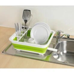 Wenko Geschirrabtropfer Faltbar Weiß-Grün -Geschäft Für Heimküche 4008838164853 ambiente 02