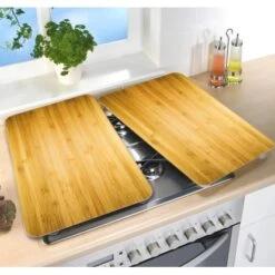 Wenko Herdabdeckplatten Universal Holz-Optik 2er Set Braun -Geschäft Für Heimküche 4008838228302 1068 03