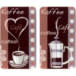 Wenko Herdabdeckplatten Universal Kaffeeduft 2er Set Mehrfarbig