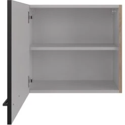 Flex-Well Exclusiv Oberschrank Capri 60 Cm X 55 Cm Schwarz Matt-Endgrain Oak -Geschäft Für Heimküche 4047584070179 4051 S 02