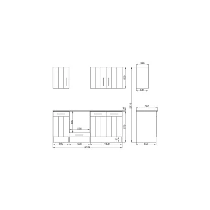 Respekta Premium Küchenzeile Landhaus 210 Cm Lärche Weiß Matt 4 Respekta Premium Küchenzeile Landhaus 210 Cm Lärche Weiß Matt – Bild 4