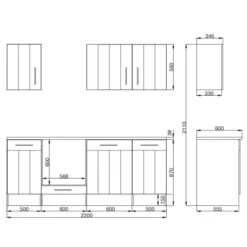 Respekta Premium Küchenzeile Landhaus 220 Cm Lärche Weiß Matt (DAH CH22058IXB) -Geschäft Für Heimküche 4080115 4384 3 1