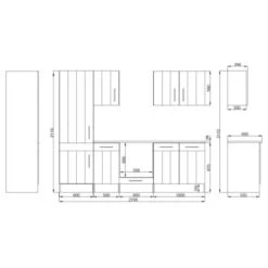 Respekta Premium Küchenzeile Landhaus 270 Cm Lärche Weiß Matt -Geschäft Für Heimküche 4080248 4384 3