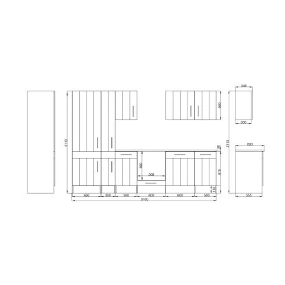 Respekta Premium Küchenzeile Landhaus 310 Cm Lärche Weiß Matt 9 Respekta Premium Küchenzeile Landhaus 310 Cm Lärche Weiß Matt – Bild 9