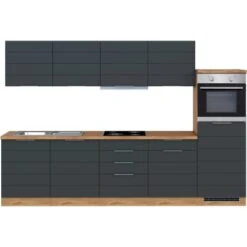 Held Möbel Küchenzeile 300 Cm Matt Grau-Wotaneiche -Geschäft Für Heimküche 40 11016600 1017.6293 1a 2