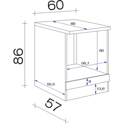 Flex-Well Exclusiv Herd-Umbauschrank Orlando 60 Cm Kaschmir Glanz-Sonoma Eiche 2 Flex-Well Exclusiv Herd-Umbauschrank Orlando 60 Cm Kaschmir Glanz-Sonoma Eiche – Bild 2