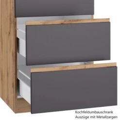 Held Möbel Küchenzeile Turin 300 Cm Graphit-Wotaneiche Mit E-Geräten -Geschäft Für Heimküche 4665 11016600 1120.6311 8a