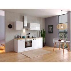 Respekta Küchenzeile KB220WW 220 Cm Weiß