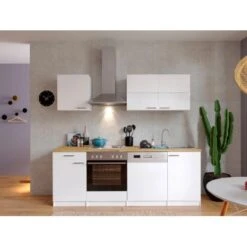 Respekta Küchenzeile KB220WW 220 Cm Weiß -Geschäft Für Heimküche 47304 4384 neu KB220WWG 02