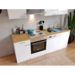 Respekta Küchenzeile KB220WW 220 Cm Weiß -Geschäft Für Heimküche 47304 4384 neu KB220WWG 03