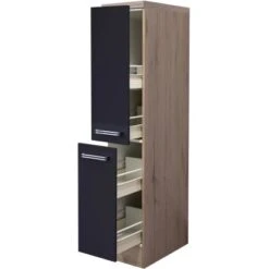 Flex-Well Exclusiv Demi-Apothekerschrank Lara 30 Cm Anthrazit-San Remo Eiche