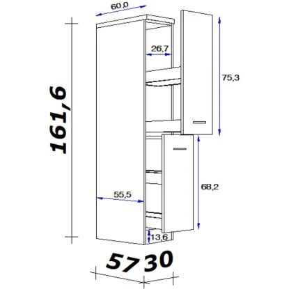 Flex-Well Exclusiv Demi-Apothekerschrank Lara 30 Cm Anthrazit-San Remo Eiche 2 Flex-Well Exclusiv Demi-Apothekerschrank Lara 30 Cm Anthrazit-San Remo Eiche – Bild 2