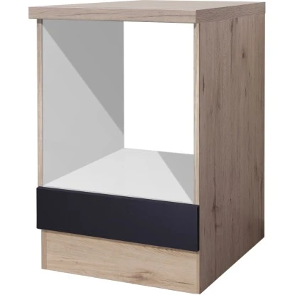 Flex-Well Exclusiv Herdumbauschrank Lara 60 Cm Anthrazit-San Remo Eiche 1 Flex-Well Exclusiv Herdumbauschrank Lara 60 Cm Anthrazit-San Remo Eiche