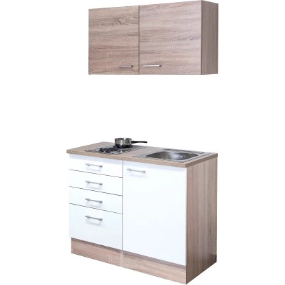 Flex-Well Classic Miniküche Florida 100 Cm Weiß Eiche Sonoma 2 Flex-Well Classic Miniküche Florida 100 Cm Weiß Eiche Sonoma – Bild 2