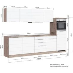Held Möbel Küchenzeile 300 Cm Matt Grau-Wotaneiche -Geschäft Für Heimküche 50034 11016600 1017.6291 5
