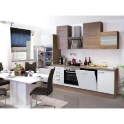 Flex-Well Classic Küchenzeile Florida 280 Cm Sonoma Eiche-Weiß-Sonoma Eiche