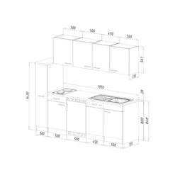 Respekta Küchenzeile KB225EYS 225 Cm Schwarz-Eiche York Nachbildung -Geschäft Für Heimküche 5208657 4384 3