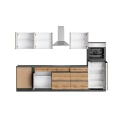 Held Möbel Winkelküche Turin 300 X 240 Cm Wotaneiche-Graphit Mit E-Geräten -Geschäft Für Heimküche 5233 11016600 1131.6310 2a