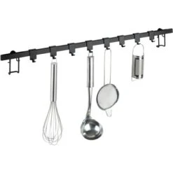 Wenko Hakenleiste Gala 8 Haken 4 Cm X 60 Cm X 3 Cm Schwarz -Geschäft Für Heimküche 534981 1068 03