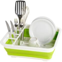 Wenko Geschirrabtropfer Faltbar Weiß-Grün -Geschäft Für Heimküche 54770100 4008838164853 01